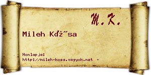Mileh Kósa névjegykártya